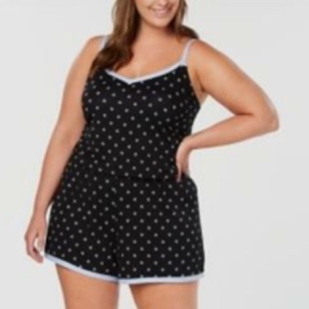 Women's Black Polka Dot Sleepwear Size XXL